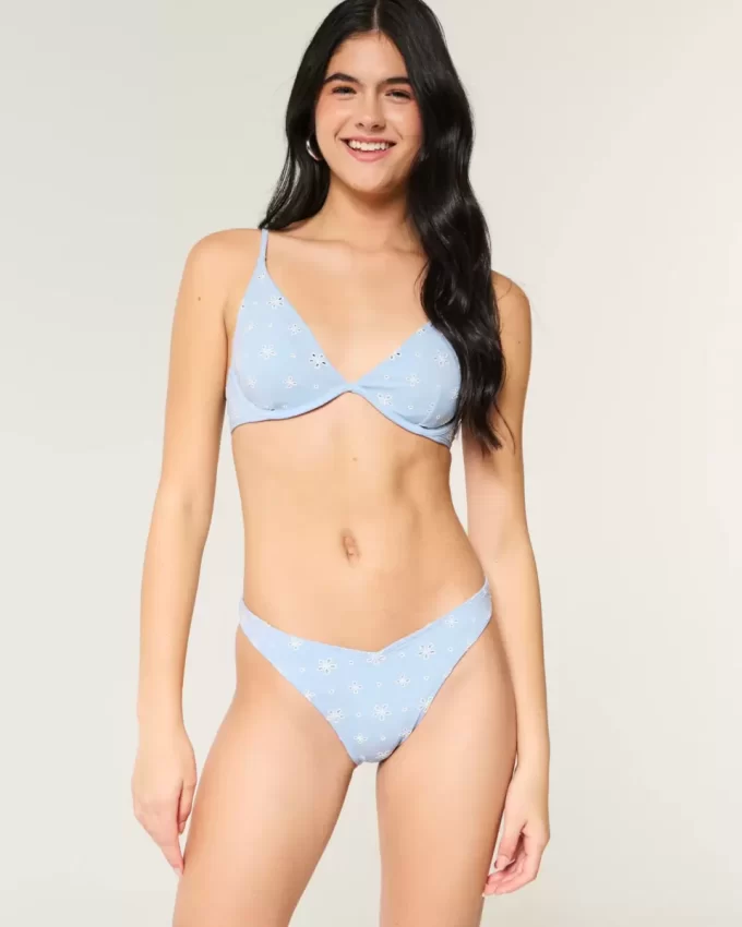 High-leg Eyelet pörröisin bikinipohja High-leg Eyelet pörröisin bikinipohja