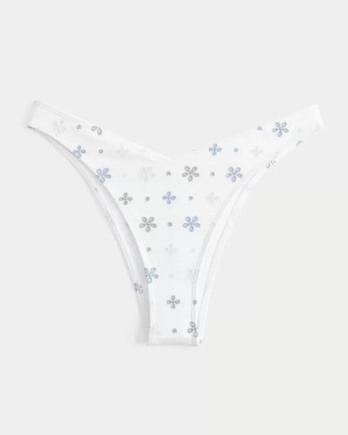 High-leg Eyelet pörröisin bikinipohja High-leg Eyelet pörröisin bikinipohja