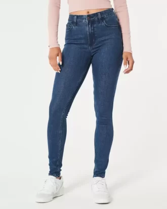 High-Rise Dark Wash Super Skinny -farkut