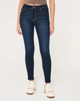 High-Rise Dark Wash Super Skinny -farkut