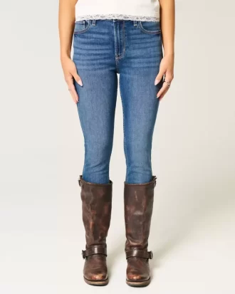 High-Rise Dark Wash Super Skinny -farkut