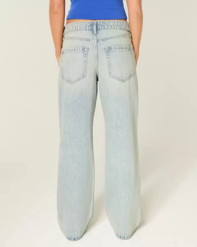 High-Rise Distressed Light Wash Baggy-farkut High-Rise Distressed Light Wash Baggy-farkut