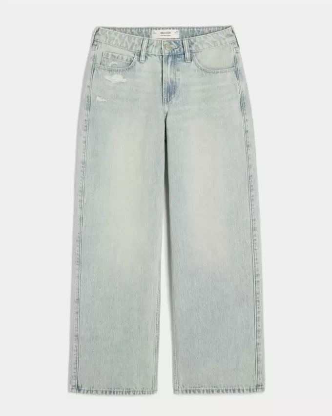 High-Rise Distressed Light Wash Baggy-farkut High-Rise Distressed Light Wash Baggy-farkut