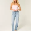 High-Rise Distressed Light Wash Straight Farkut High-Rise Distressed Light Wash Straight Farkut