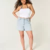 High Rise Light Wash Baggy Denim shortsit 5″ High Rise Light Wash Baggy Denim shortsit 5″