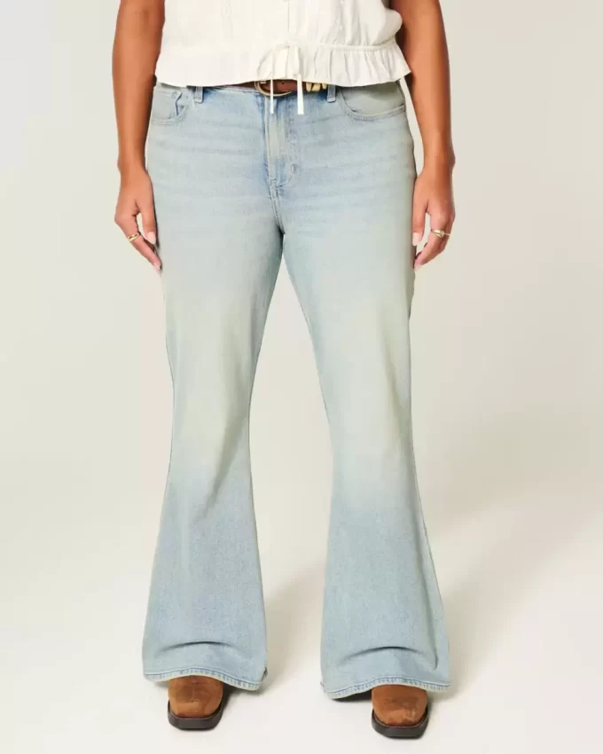 High-Rise Light Wash Star Pocket Flare -farkut High-Rise Light Wash Star Pocket Flare -farkut