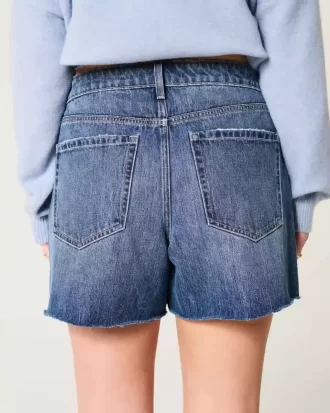 High-Rise Medium Dark Wash Relax Denim shortsit 5″