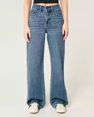 High-Rise Medium Wash Baggy Farkut