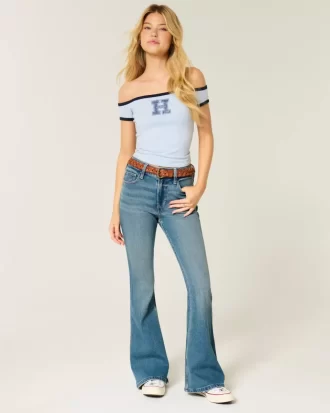 High-Rise Medium Wash Flare farkut