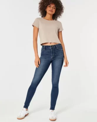 High Rise Medium Wash Jean leggingsit