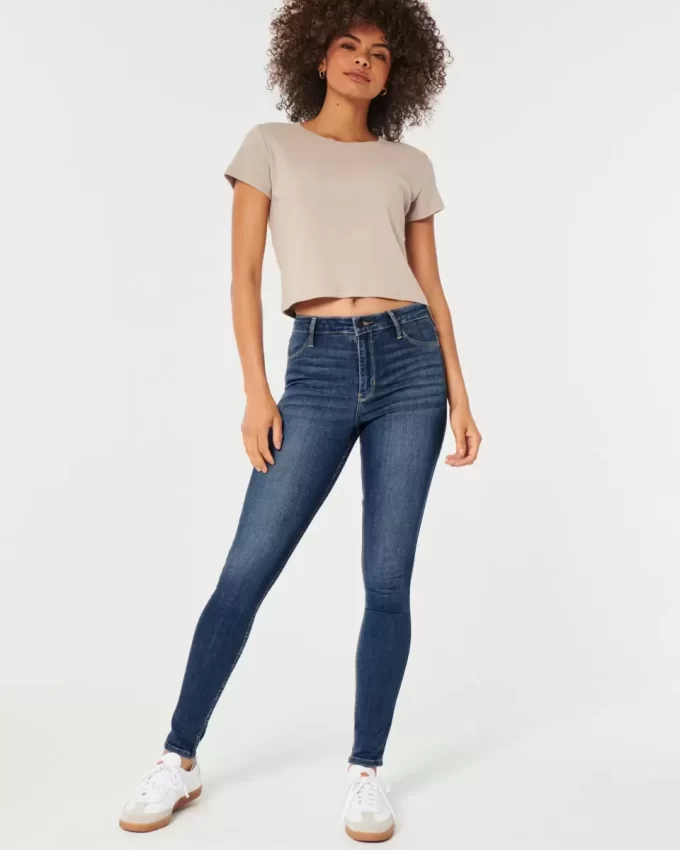 High Rise Medium Wash Jean leggingsit