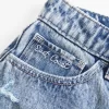High Rise Medium Wash Shell Brodeeratut Baggy Denim shortsit 5″ High Rise Medium Wash Shell Brodeeratut Baggy Denim shortsit 5″