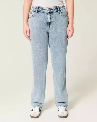 High-Rise Medium Wash Straight Farkut