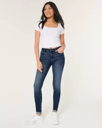 High-Rise Medium Wash Super Skinny Farkut