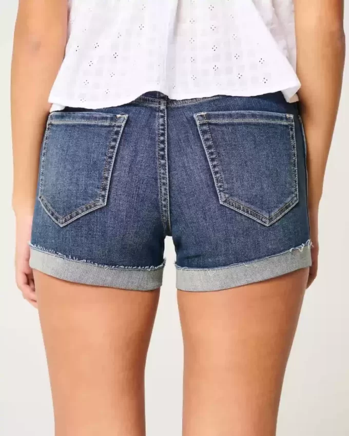 High-Rise repeytyneet Dark Wash Denim shortie shortsit High-Rise repeytyneet Dark Wash Denim shortie shortsit