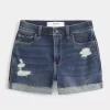 High-Rise repeytyneet Dark Wash Denim shortie shortsit High-Rise repeytyneet Dark Wash Denim shortie shortsit