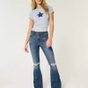 High-Rise repeytyneet Medium Wash Flare farkut High-Rise repeytyneet Medium Wash Flare farkut