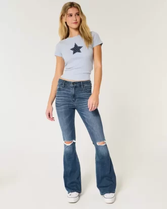 High-Rise repeytyneet Medium Wash Flare farkut