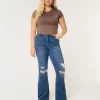 High-Rise repeytyneet Medium Wash Flare farkut High-Rise repeytyneet Medium Wash Flare farkut
