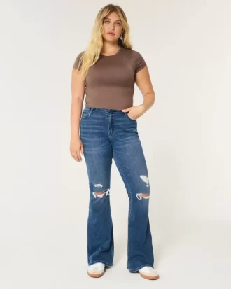 High-Rise repeytyneet Medium Wash Flare farkut