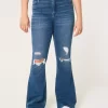 High-Rise repeytyneet Medium Wash Flare farkut High-Rise repeytyneet Medium Wash Flare farkut