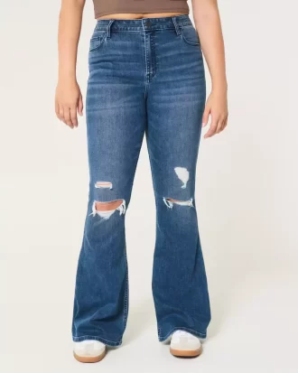 High-Rise repeytyneet Medium Wash Flare farkut