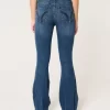 High-Rise repeytyneet Medium Wash Flare farkut High-Rise repeytyneet Medium Wash Flare farkut