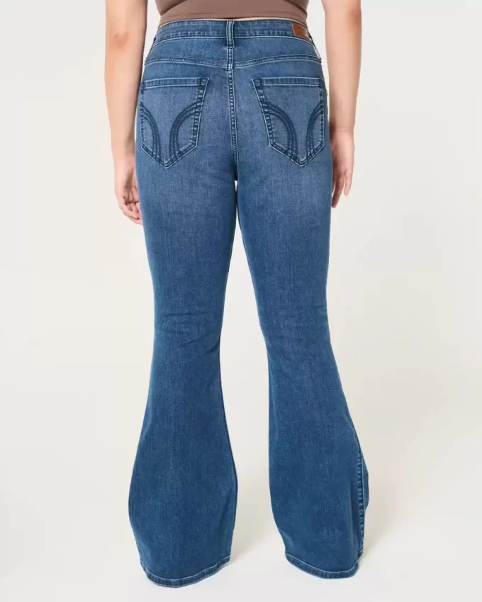 High-Rise repeytyneet Medium Wash Flare farkut High-Rise repeytyneet Medium Wash Flare farkut