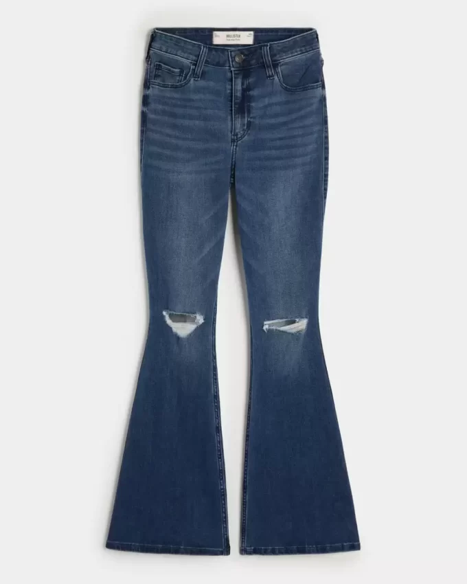 High-Rise repeytyneet Medium Wash Flare farkut High-Rise repeytyneet Medium Wash Flare farkut