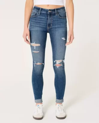 High-Rise repeytyneet Medium Wash Super Skinny Farkut