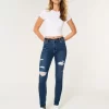 High-Rise repeytyneet tumma pesu Super Skinny farkut High-Rise repeytyneet tumma pesu Super Skinny farkut