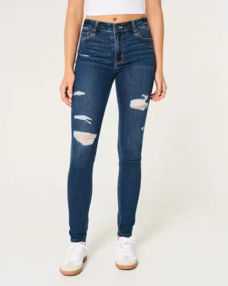 High-Rise repeytyneet tumma pesu Super Skinny farkut