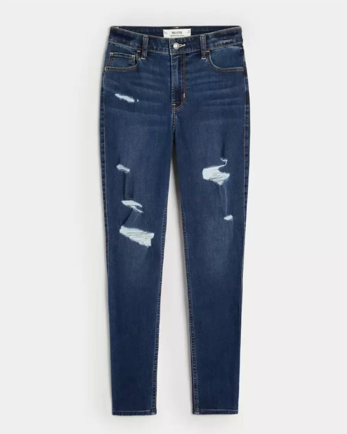 High-Rise repeytyneet tumma pesu Super Skinny farkut High-Rise repeytyneet tumma pesu Super Skinny farkut