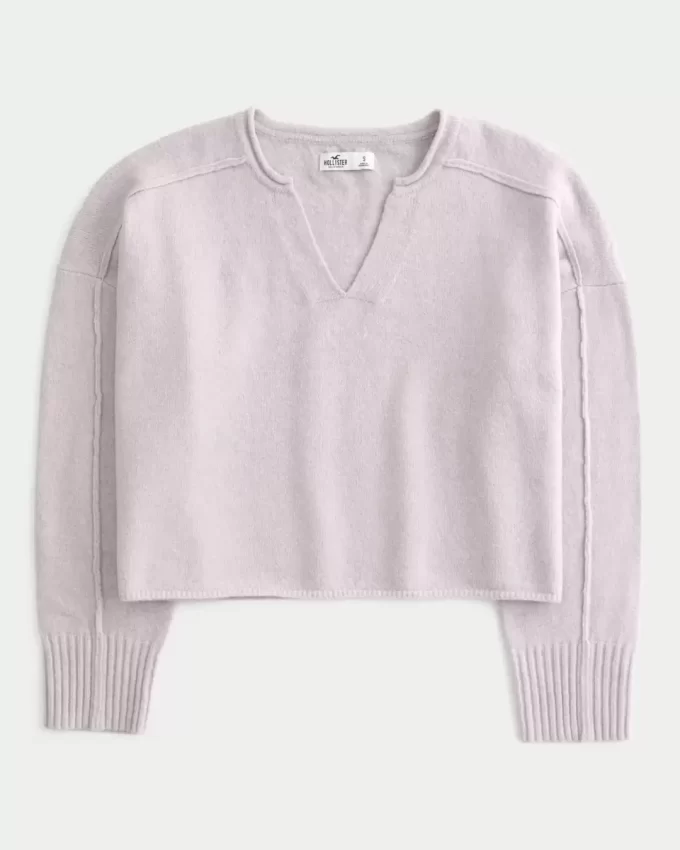 Hollister Comfy Cloud Box -kaula-aukkoinen villapaita