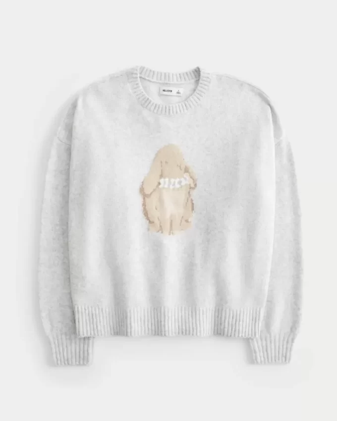 Hollister Comfy Cloud Bunny Graphic Crew -villapaita Hollister Comfy Cloud Bunny Graphic Crew -villapaita