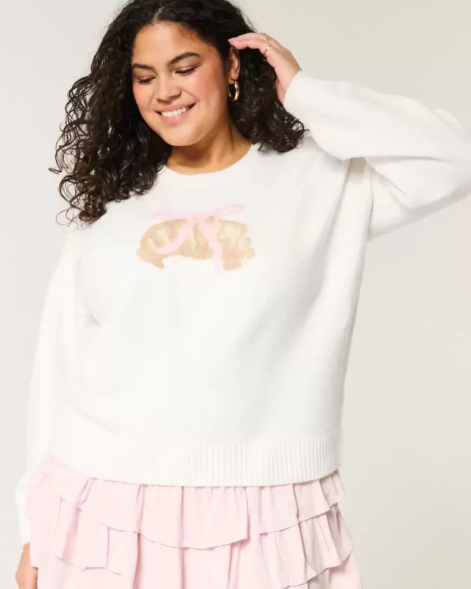 Hollister Comfy Cloud Croissant Graphic Crew -villapaita