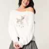 Hollister Comfy Cloud Easy Off-the-Shoulder Deer Graafinen villapaita Hollister Comfy Cloud Easy Off-the-Shoulder Deer Graafinen villapaita
