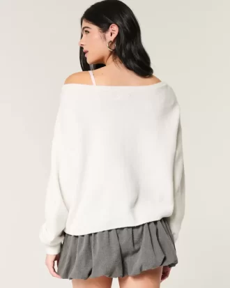 Hollister Comfy Cloud Easy Off-the-Shoulder Deer Graafinen villapaita
