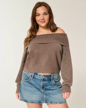 Hollister Comfy Cloud Foldover Off-the-Shoulder -villapaita