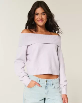 Hollister Comfy Cloud Foldover Off-the-Shoulder -villapaita