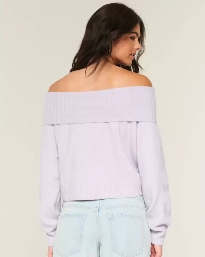 Hollister Comfy Cloud Foldover Off-the-Shoulder -villapaita