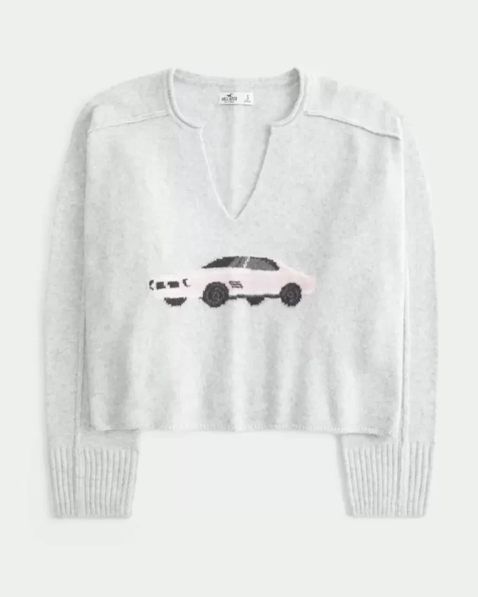 Hollister Comfy Cloud Graphic Notch Neck -neule Hollister Comfy Cloud Graphic Notch Neck -neule