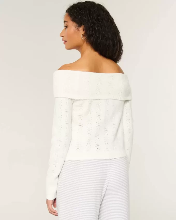 Hollister Comfy Cloud Stitchy off-the-shoulder villapaita
