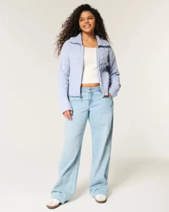 Hollister Comfy Cloud vetoketjullinen villapaita