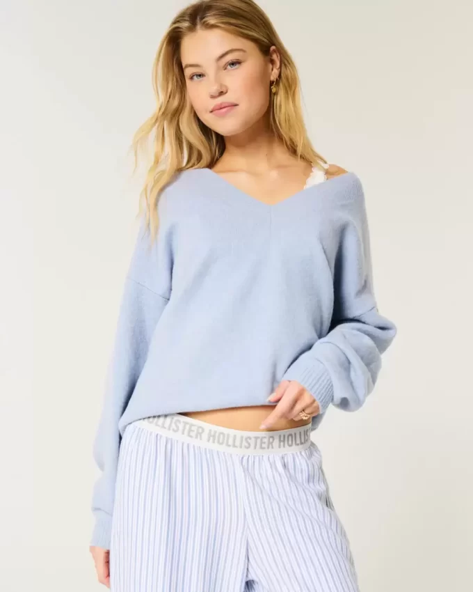 Hollister Comfy Cloud Ylisuuri V-kaula-neule