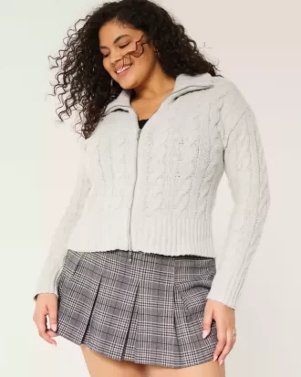 Hollister Comfy Cloud Zip-Up Cable-Net villapaita