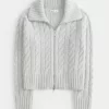 Hollister Comfy Cloud Zip-Up Cable-Net villapaita Hollister Comfy Cloud Zip-Up Cable-Net villapaita