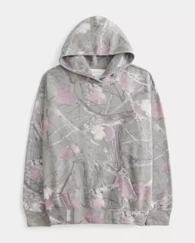 Hollister Feel Good -ylikokoinen Camo-huppari