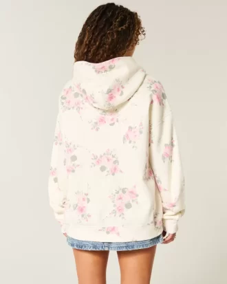 Hollister Feel Good Ylisuuri kukkakuvioinen huppari