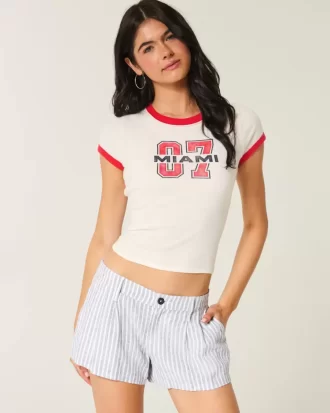 Hollister Livvy matalat pellavasekoitushortsit